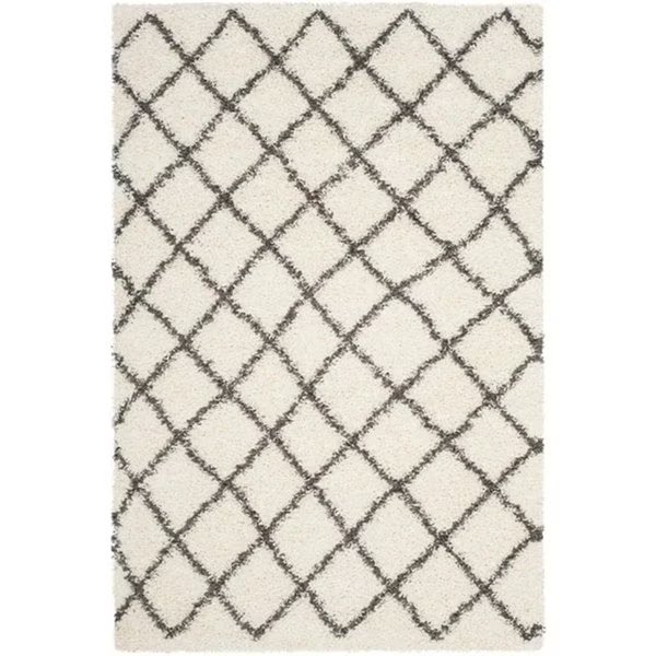 Dallas Shag Large Rectangle Area Rug, Ivory and Dark Grey - 10 x 14 ft., Safavieh, Mfr#: SGD258H-10